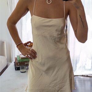 Short Cream Slip Dress